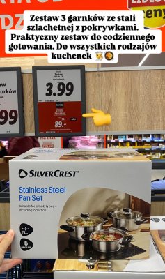 Zestaw garnków ze stali szlachetnej SilverCrest Stainless Steel Pan Set promocja w Lidl