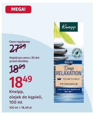 Olejek do kąpieli Kneipp, 100 ml promocja w Rossmann