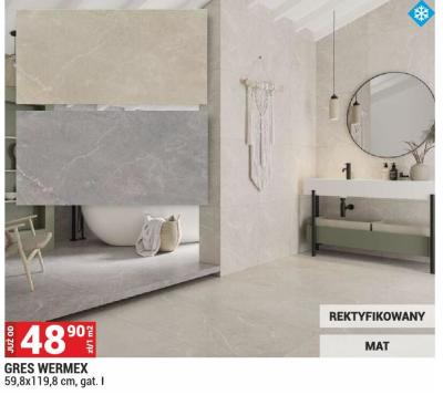 Płytki GRES WERMEX 59,8x119,8 cm promocja w Merkury Market