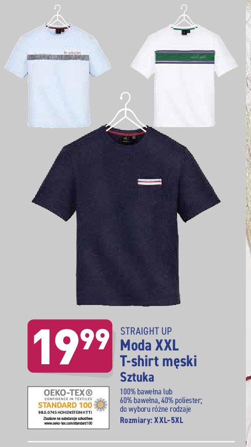 T-shirt męski xxl-5xl Straight up promocja