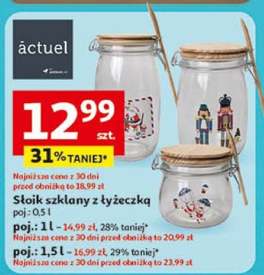 Słoik szklany z łyżeczką poj. 0.5 l promocja w Auchan