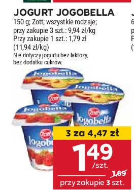 Jogurt brzoskwinia Zott jogobella promocja