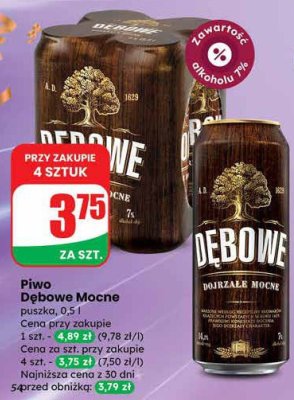 Piwo Dębowe Mocne puszka promocja w Dino