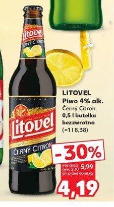 Piwo Litovel citron ciemny promocja w Kaufland