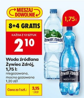Woda źródlana 1,75 l, niegazowana promocja w Biedronka
