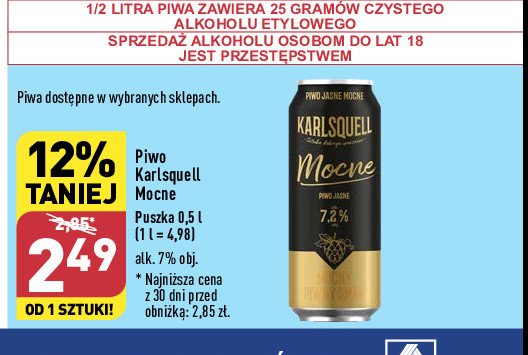 Piwo KARLSQUELL MOCNE promocja