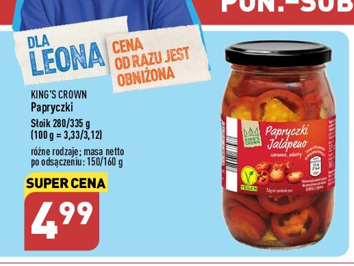 Papryczki czerwone jalapeno King's crown (aldi) promocja