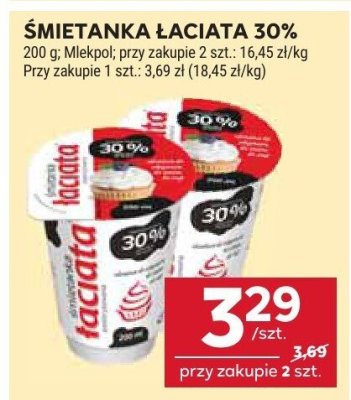 Śmietanka łaciata 30% Mlekpol promocja w Stokrotka