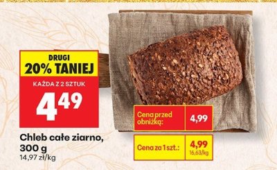 Chleb całe ziarno, 300 g promocja w Biedronka