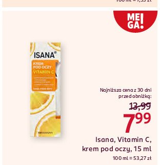 Krem po oczy vitamin c Isana promocja w Rossmann