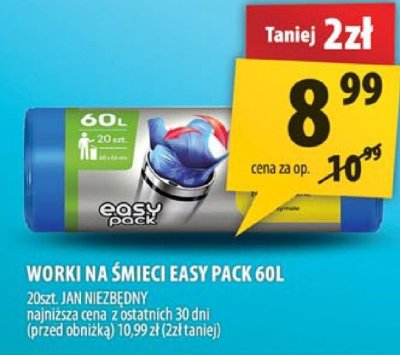 Worki na śmieci Easy Pack 60L promocja w Arhelan