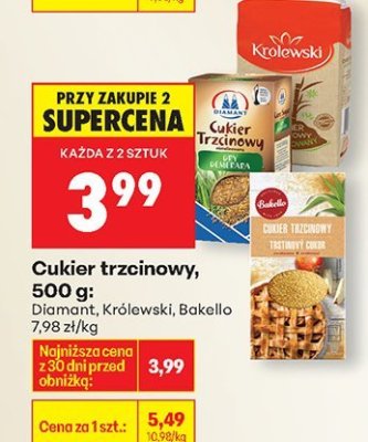 Cukier trzcinowy, 500 g promocja w Biedronka