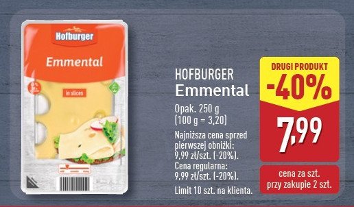 Ser emmentaler plastry Hofburger promocja