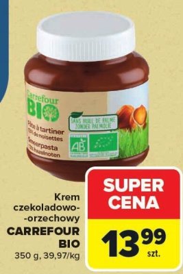 Krem czekoladowo-orzechowy CARREFOUR BIO promocja w Carrefour