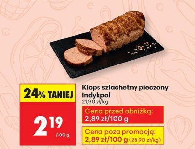 Klops szlachetny pieczony Indykpol promocja w Biedronka