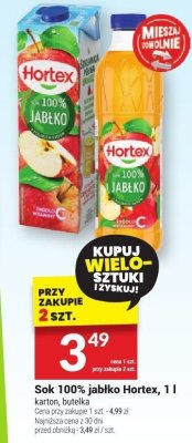 Sok 100% jabłko Hortex, 1 l promocja w Twój Market