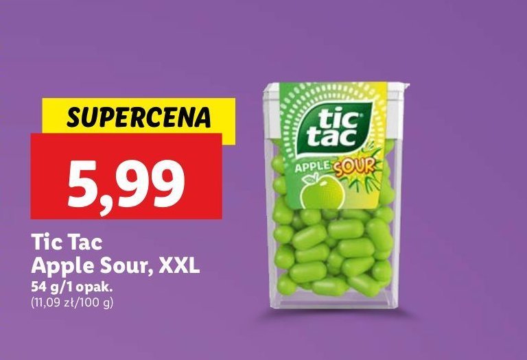 Cukierki apple sour Tic tac promocja