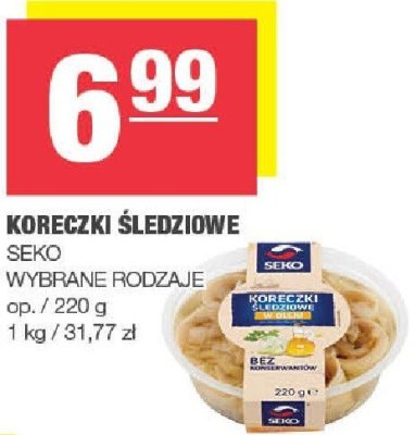 Koreczki śledziowe Seko wybrane rodzaje promocja w SPAR