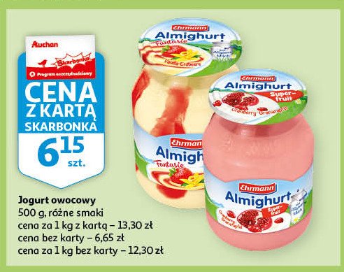 Jogurt fantasia waniliowo malinowy Ehrmann almighurt promocje