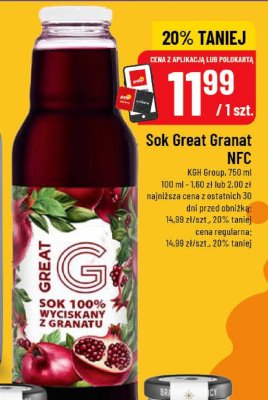 Sok Great Granat NFC Keti Group promocja w POLOmarket