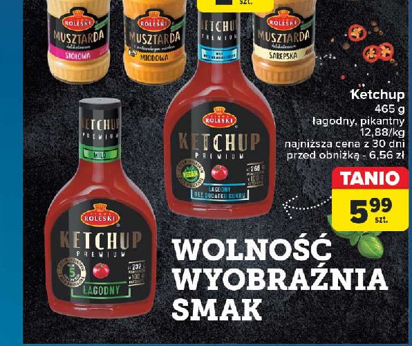 Ketchup łagodny premium bez dodatku cukru Roleski promocja