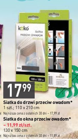 Siatka do okna przeciw owadom 130 x 150 cm KOKO DLA TWOJEGO DOMU promocja