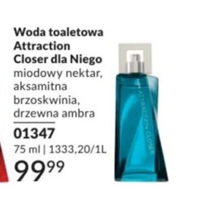 Woda toaletowa Attraction Closer dla Niego 75ml promocja w AVON