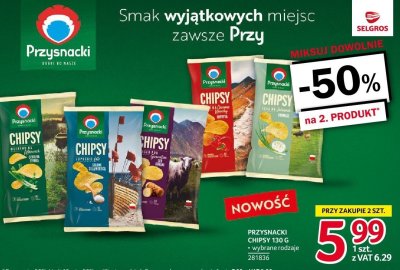 Chipsy Przysnacki różne rodzaje promocja w Selgros