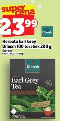 Herbata Earl Grey Dilmah 100 saszetek 200 g promocja w TOPAZ