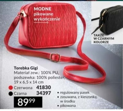 Torebka Gigi czerwona 19 x 6,5 x 14 cm promocja w AVON