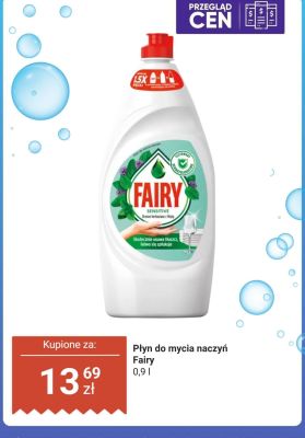Płyn do mycia naczyń Fairy Sensitive promocja w Dino