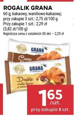 Rogalik Grana kakao, waniliowo-kakaowy, czekoladowy promocja w Stokrotka
