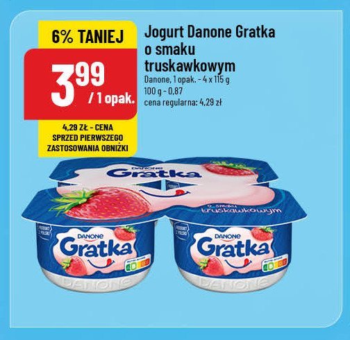 Jogurt truskawka Danone gratka promocja w POLOmarket