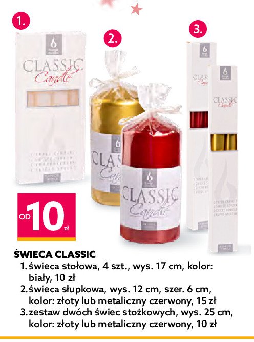 艢wieca sto偶kowa 25 cm metaliczna czerwona promocja