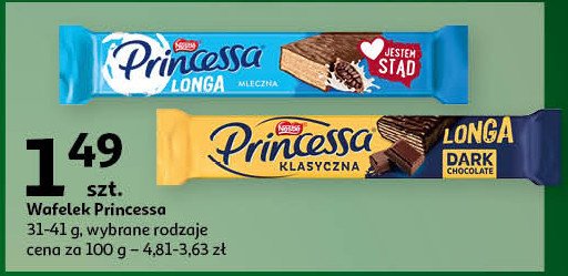 Wafelek mleczny Princessa longa promocja w Auchan