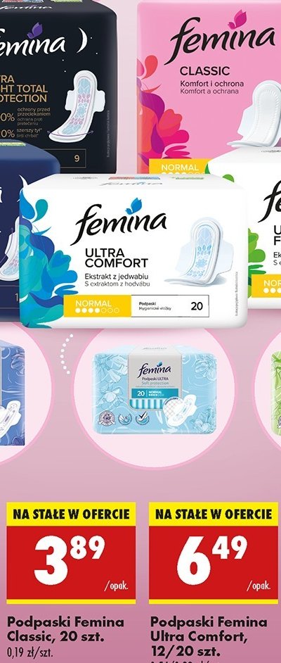 Podpaski normal FEMINA FRESH PROTECTION promocja w Biedronka