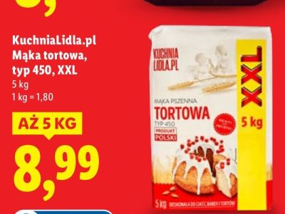 Mąka tortowa typ 450 XXL 5 kg promocja w Lidl