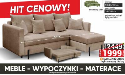 Narożnik CURIO wybrane wzory i kolory promocja w Merkury Market