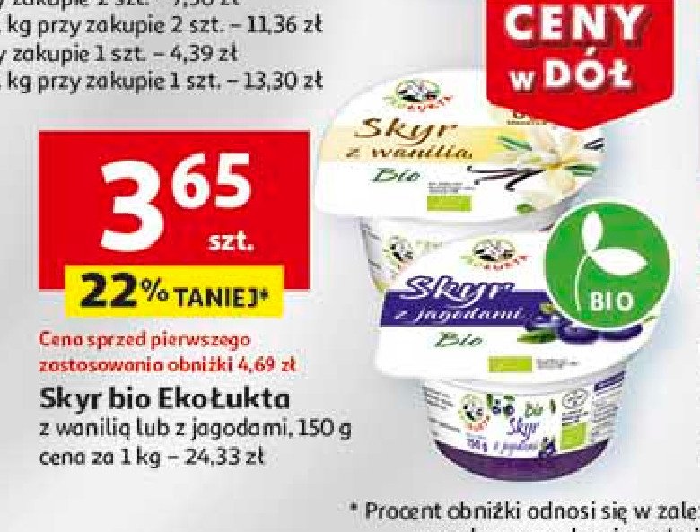 Serek z jagodami Ekołukta promocja w Auchan