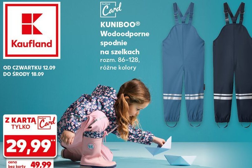 Spodnie przeciwdeszczowe dziewczęce 86 - 128 Kuniboo promocja