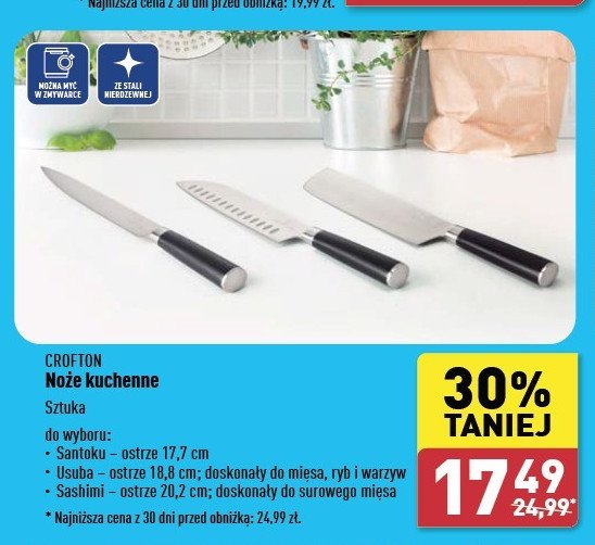 Nóż santoku 17.7 cm Crofton promocja