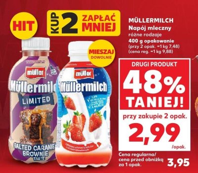 Napój mleczny różne rodzaje Müllermilch promocja w Kaufland