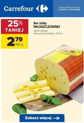 Ser żółty różne rodzaje promocja w Carrefour