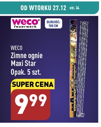 Zimne ognie maxi star 100 cm Weco promocja