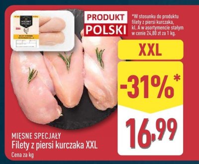Filety z piersi kurczaka XXL promocja w Aldi