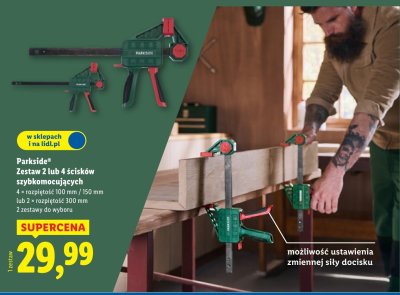 Ściski Parkside Zestaw 2 lub 4 ścisków szybkomocujących promocja w Lidl
