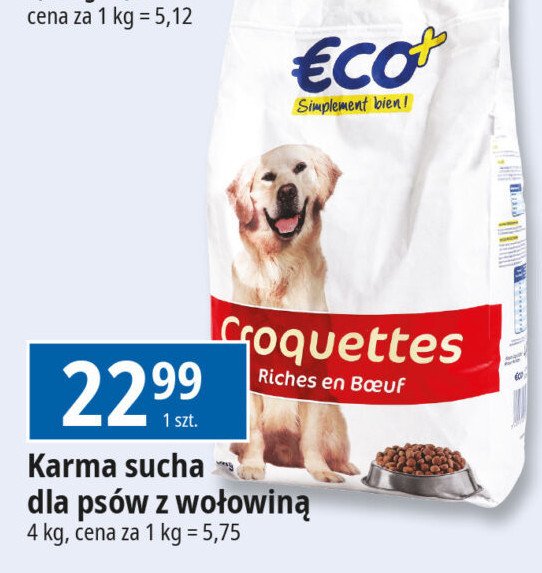 Karma dla psa z wołowiną Eco+ promocja