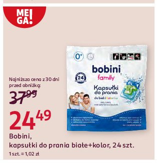 Kapsułki do prania do bieli i kolorów Bobini family promocja w Rossmann