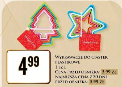 Wykrawacze do ciastek plastikowe promocja w Dino