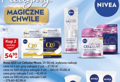 Krem do twarzy ujędrniający regenerujący na noc Nivea q10 promocja